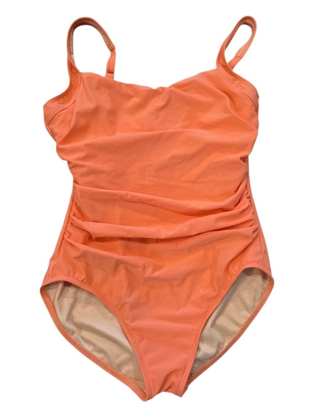 Talbot, Vibrant Coral Swimsuit, Ruching, Size 10